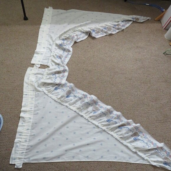 Vintage Country Goose/Ribbon Goose Tiered Curtain Valence 1980s Ducks Geese #1 - Picture 4 of 9